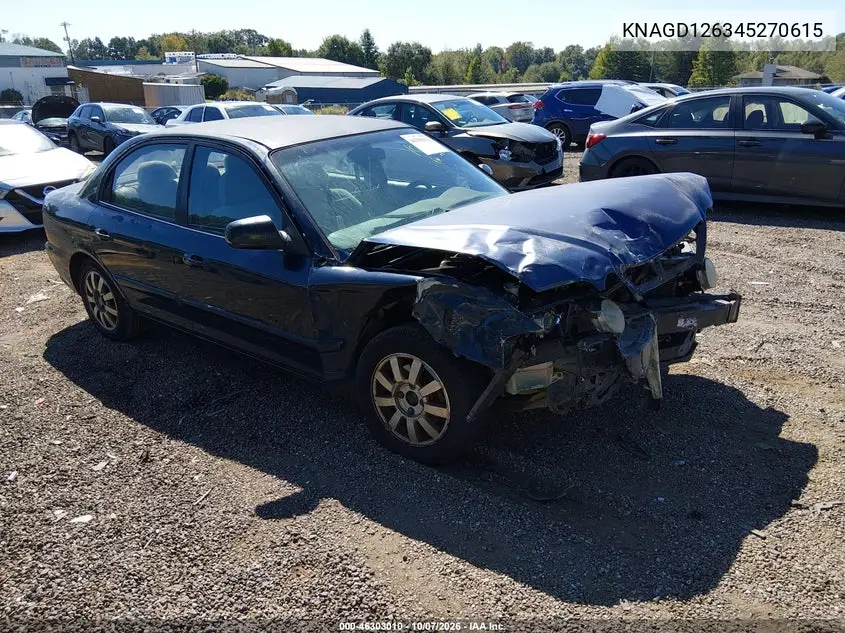 KIA OPTIMA 2004, VIN KNAGD126345270615