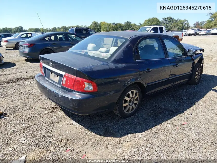 2004 KIA OPTIMA VIN KNAGD126345270615 — фото 4