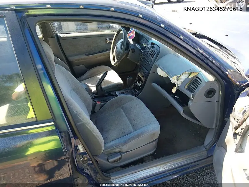 2004 KIA OPTIMA VIN KNAGD126345270615 — фото 5