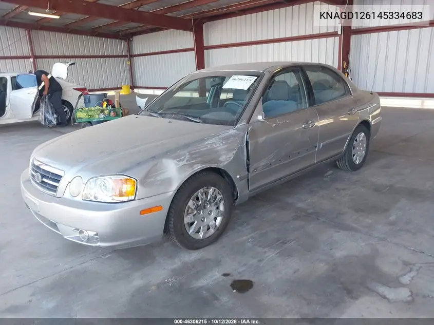 2004 KIA OPTIMA VIN KNAGD126145334683 — фото 2