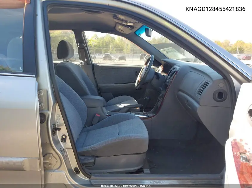 2005 KIA OPTIMA VIN KNAGD128455421836 — фото 5
