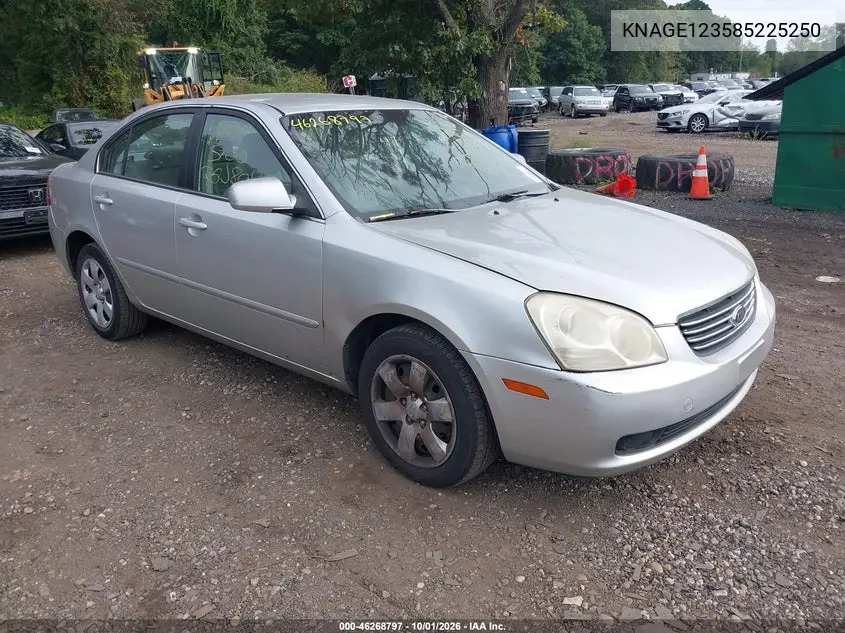 KIA OPTIMA 2008, VIN KNAGE123585225250