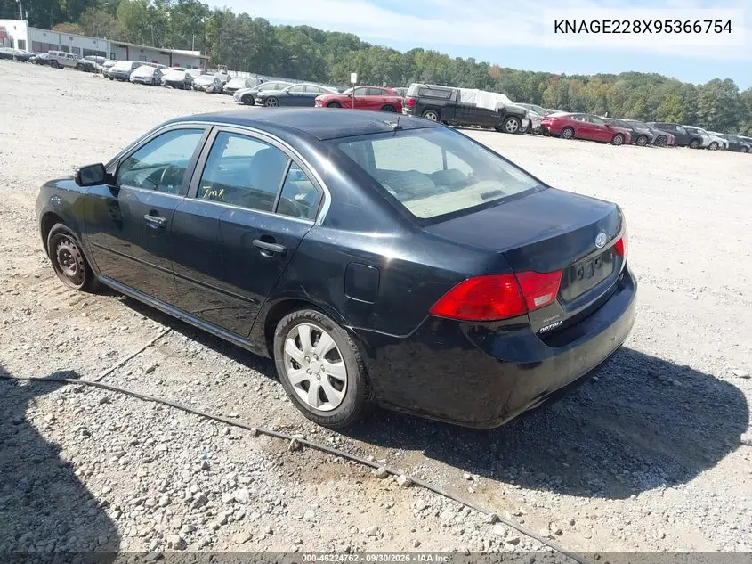 2009 KIA OPTIMA VIN KNAGE228X95366754 — фото 3