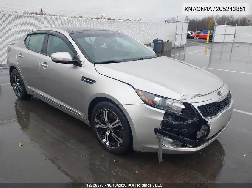 KIA OPTIMA 2012, VIN KNAGN4A72C5243851