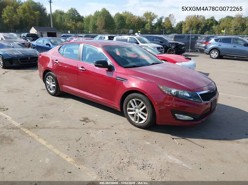 KIA OPTIMA 2012, VIN 5XXGM4A78CG072265