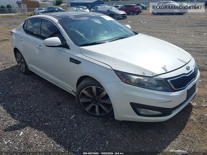 KIA OPTIMA 2012, VIN 5XXGR4A66CG047647