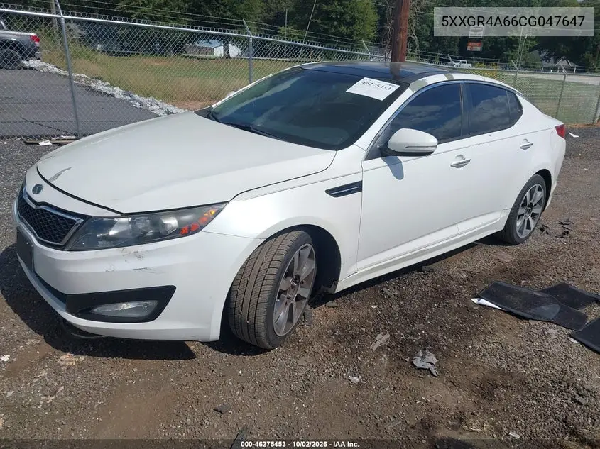 2012 KIA OPTIMA VIN 5XXGR4A66CG047647 — фото 2