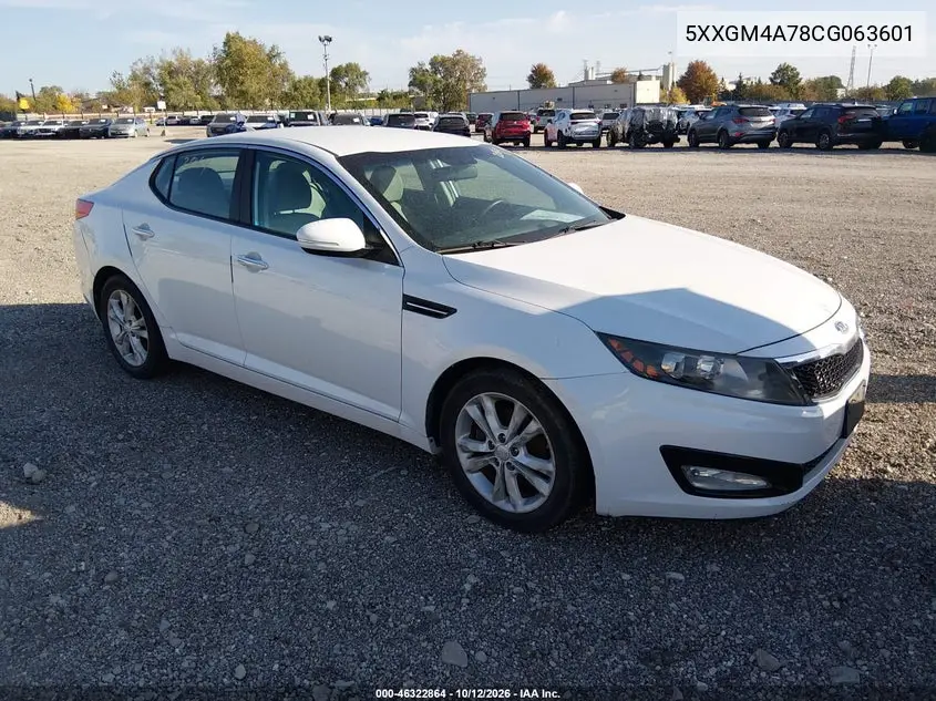 KIA OPTIMA 2012, VIN 5XXGM4A78CG063601