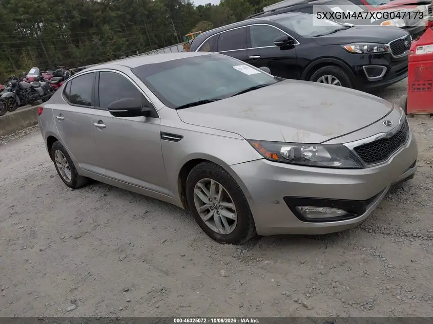 KIA OPTIMA 2012, VIN 5XXGM4A7XCG047173