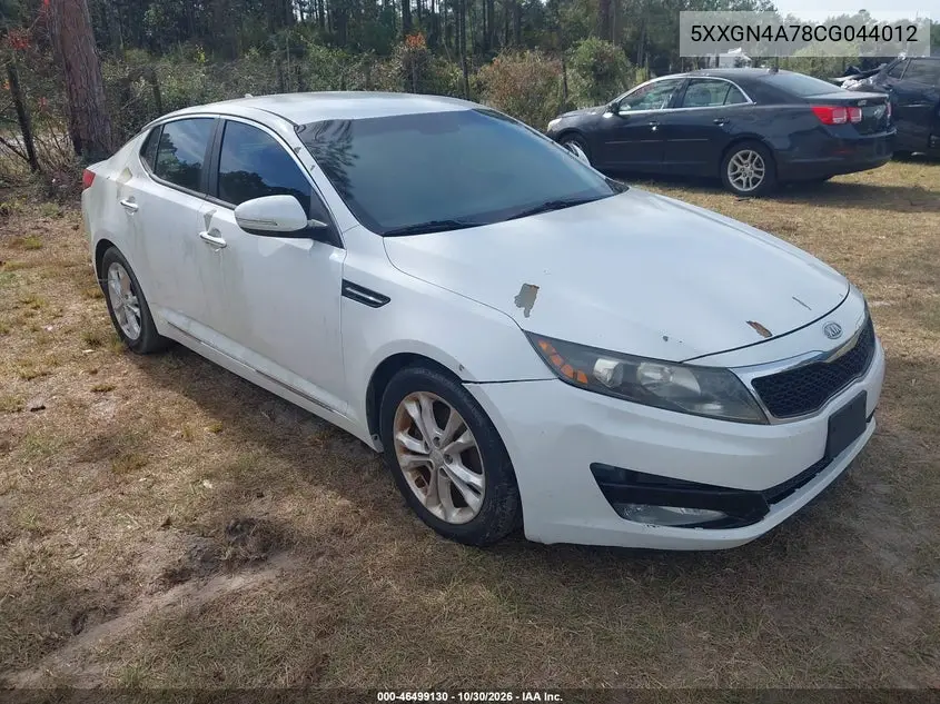 KIA OPTIMA 2012, VIN 5XXGN4A78CG044012