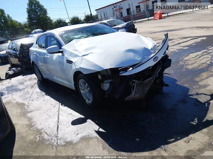 KIA OPTIMA 2013, VIN KNAGM4A75D5374681