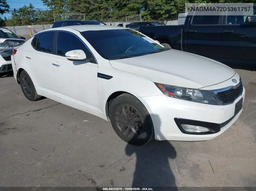 KIA OPTIMA 2013, VIN KNAGM4A72D5361757