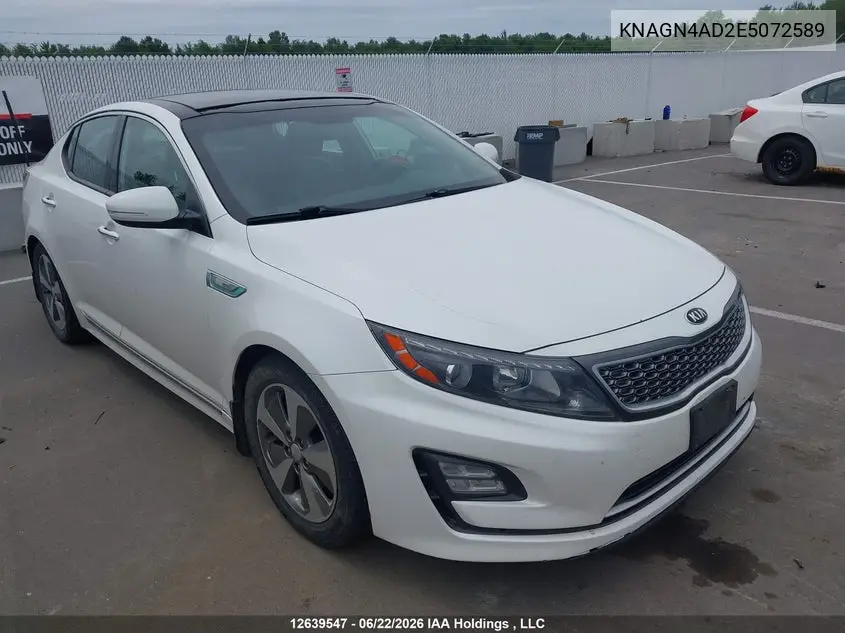 KIA OPTIMA 2014, VIN KNAGN4AD2E5072589