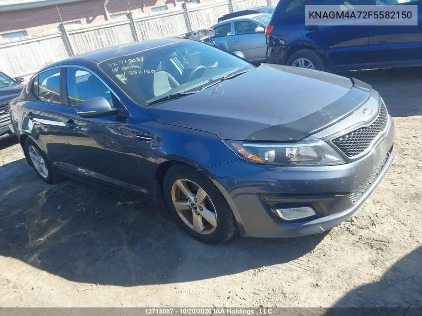 KIA OPTIMA 2015, VIN KNAGM4A72F5582150