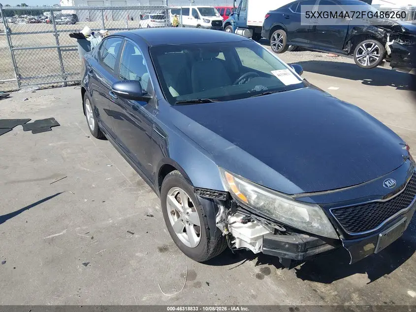 KIA OPTIMA 2015, VIN 5XXGM4A72FG486260