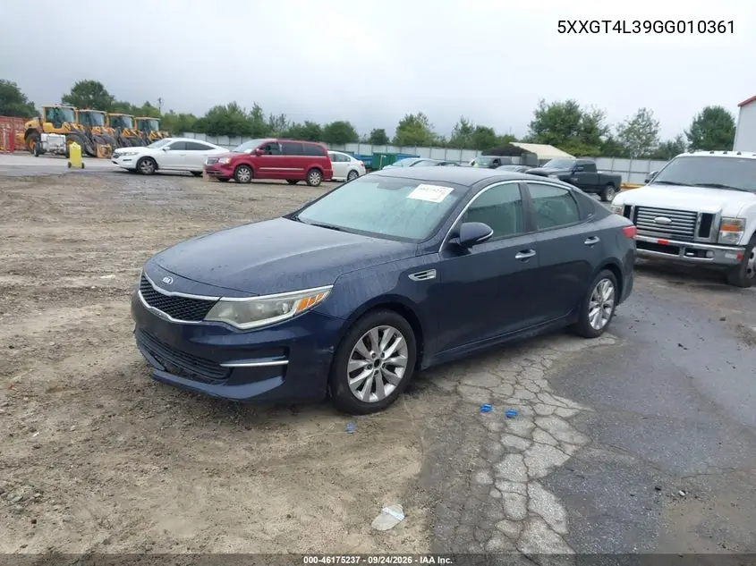 2016 KIA OPTIMA VIN 5XXGT4L39GG010361 — фото 2