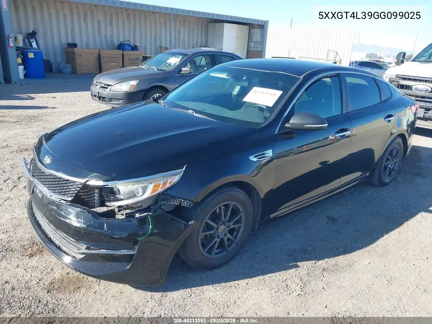 2016 KIA OPTIMA VIN 5XXGT4L39GG099025 — фото 2