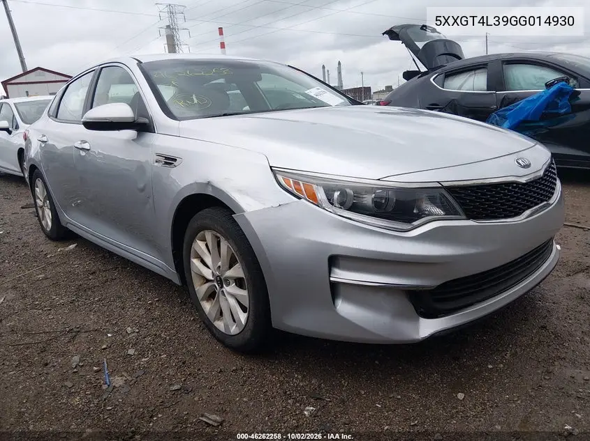 KIA OPTIMA 2016, VIN 5XXGT4L39GG014930