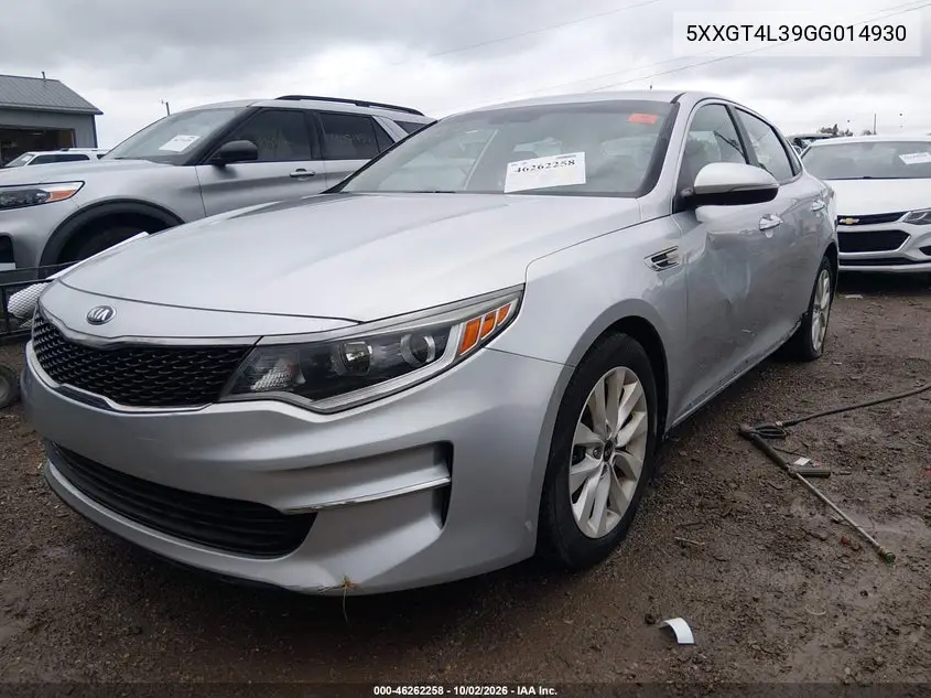 2016 KIA OPTIMA VIN 5XXGT4L39GG014930 — фото 2