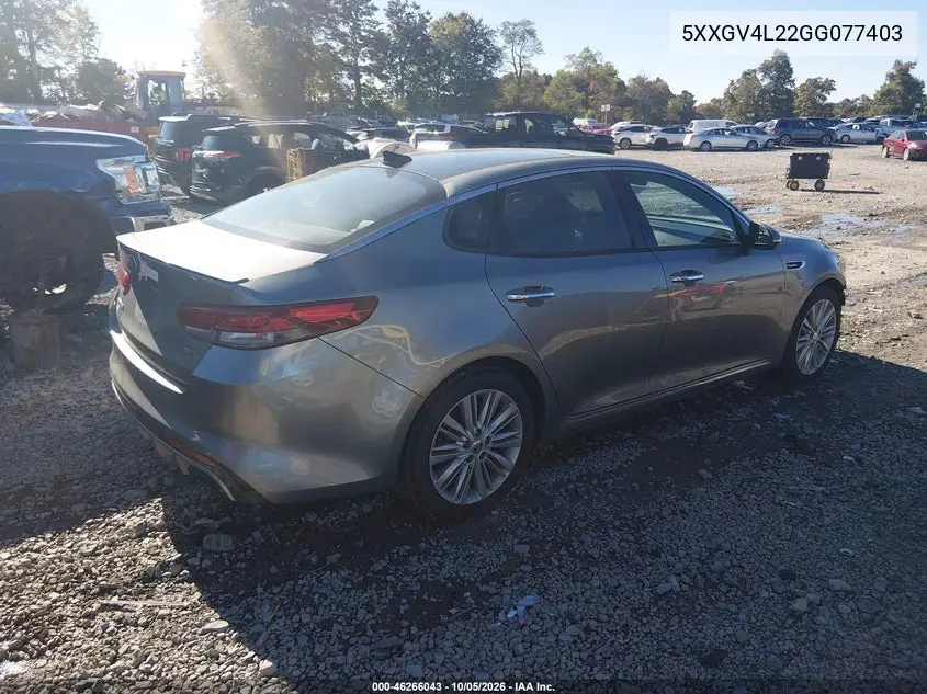 2016 KIA OPTIMA VIN 5XXGV4L22GG077403 — фото 4