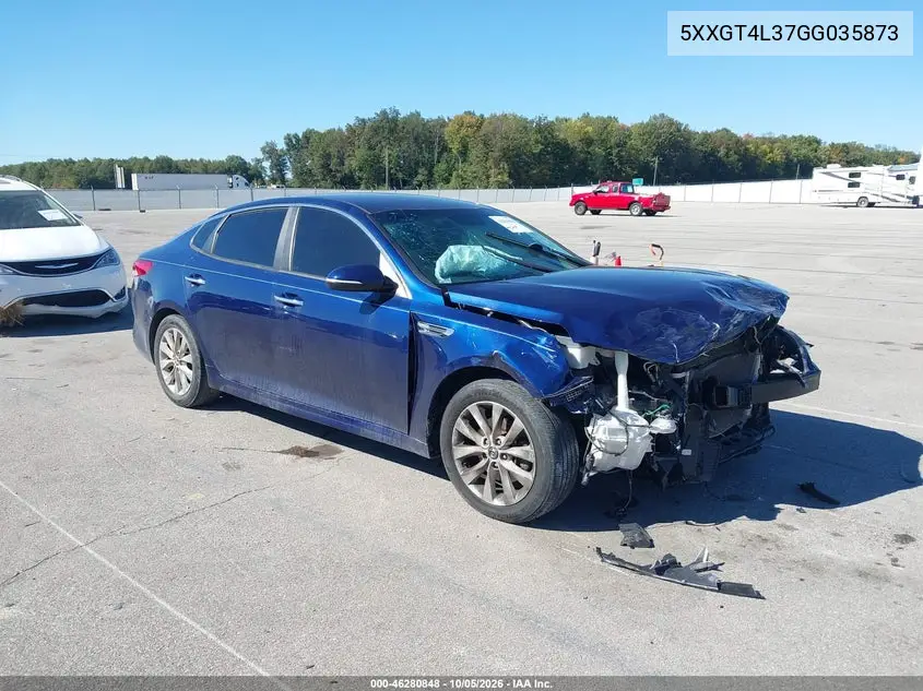 KIA OPTIMA 2016, VIN 5XXGT4L37GG035873