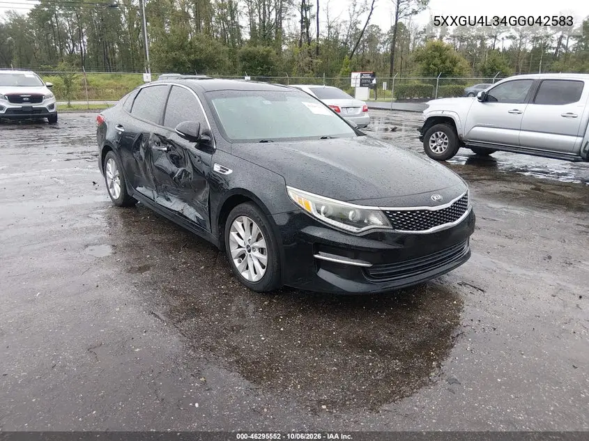 KIA OPTIMA 2016, VIN 5XXGU4L34GG042583