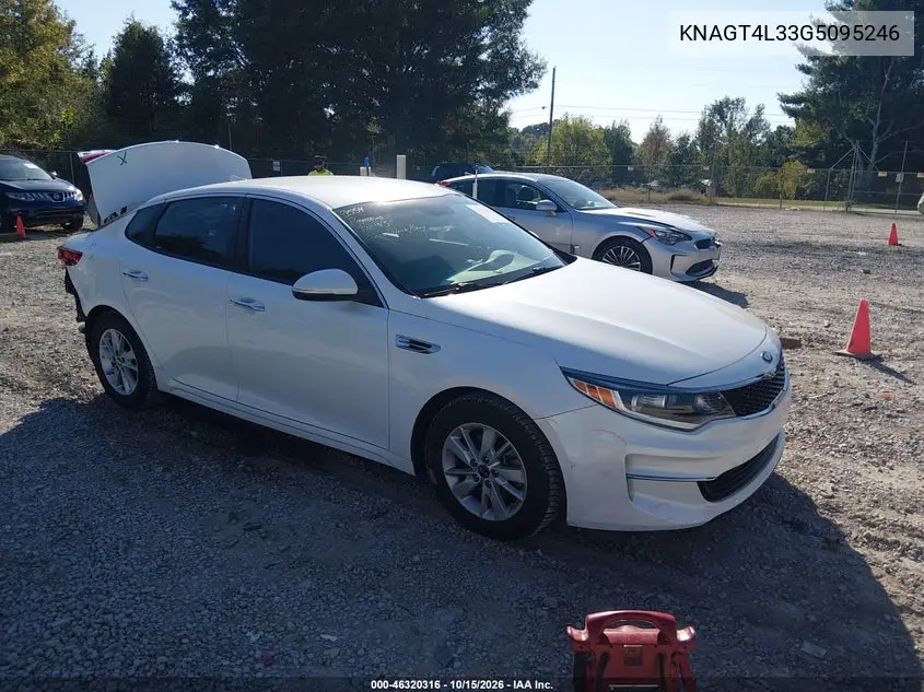 KIA OPTIMA 2016, VIN KNAGT4L33G5095246
