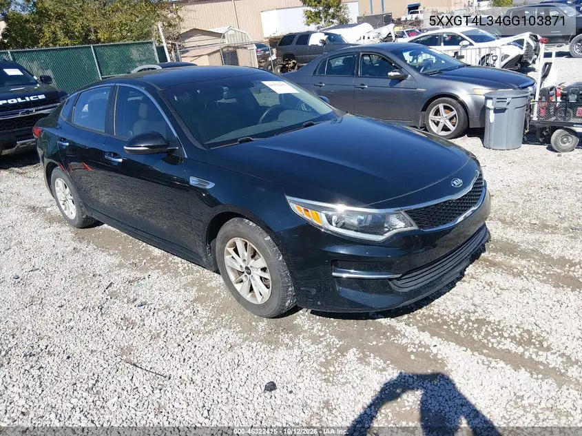 KIA OPTIMA 2016, VIN 5XXGT4L34GG103871