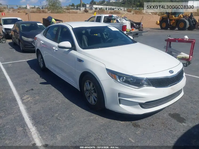 KIA OPTIMA 2016, VIN 5XXGT4L30GG028330