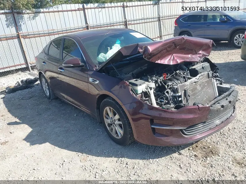 KIA OPTIMA 2016, VIN 5XXGT4L33GG101593