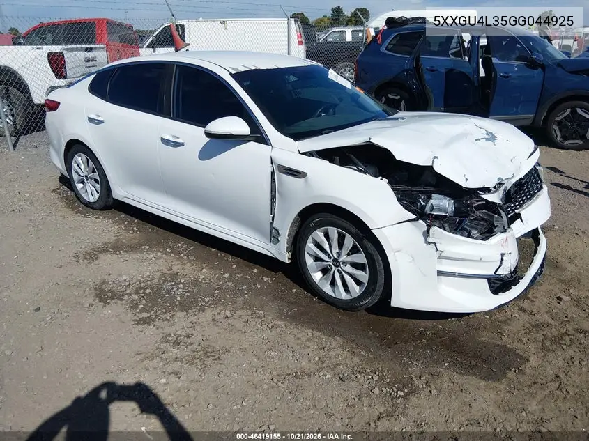 KIA OPTIMA 2016, VIN 5XXGU4L35GG044925