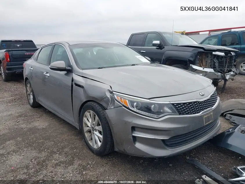 KIA OPTIMA 2016, VIN 5XXGU4L36GG041841