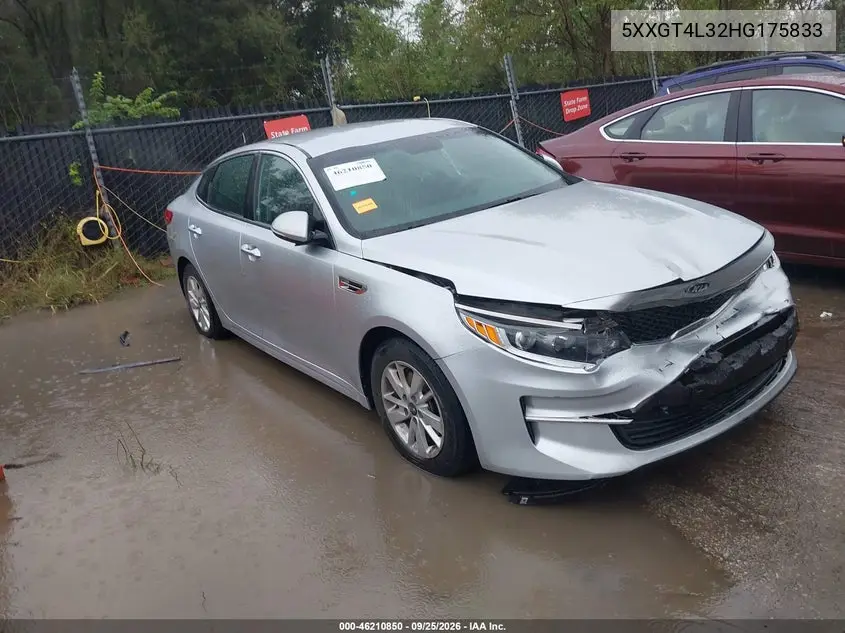 KIA OPTIMA 2017, VIN 5XXGT4L32HG175833