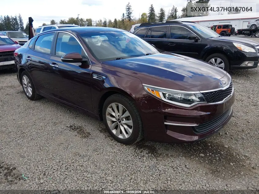 KIA OPTIMA 2017, VIN 5XXGT4L37HG167064
