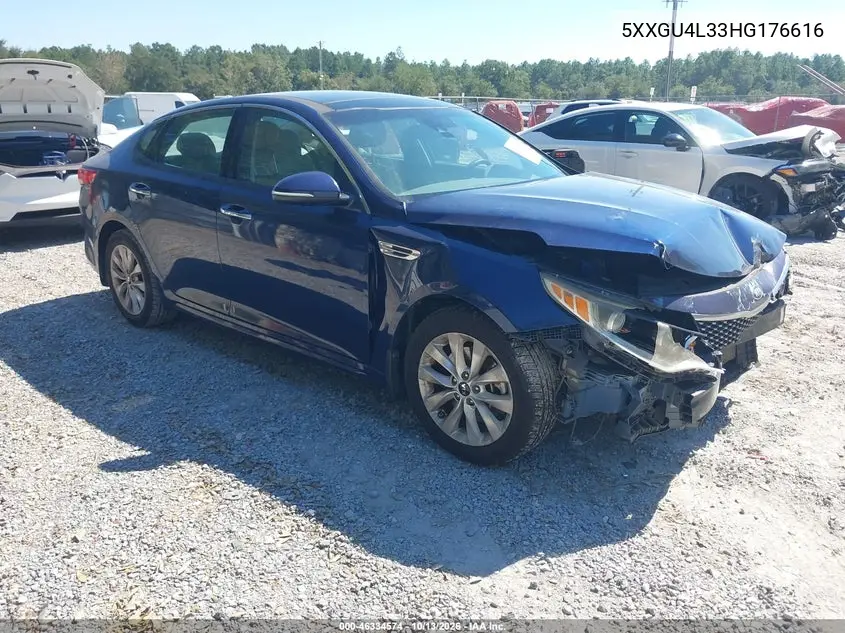 KIA OPTIMA 2017, VIN 5XXGU4L33HG176616