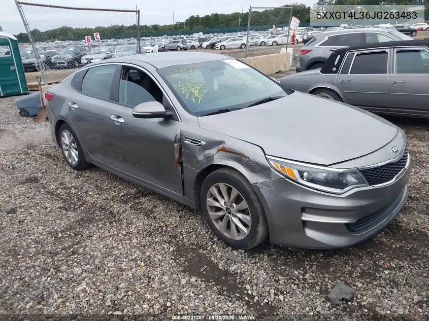 KIA OPTIMA 2018, VIN 5XXGT4L36JG263483