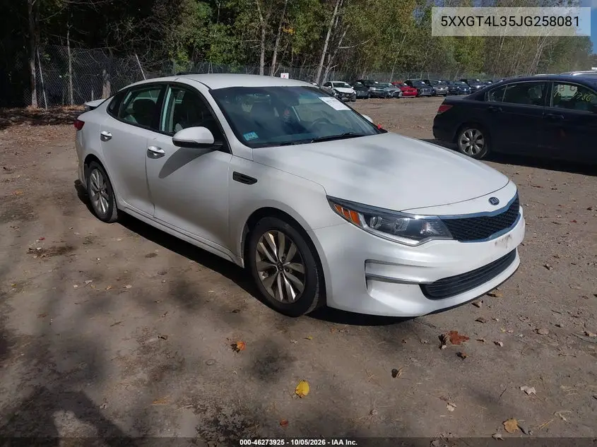 KIA OPTIMA 2018, VIN 5XXGT4L35JG258081