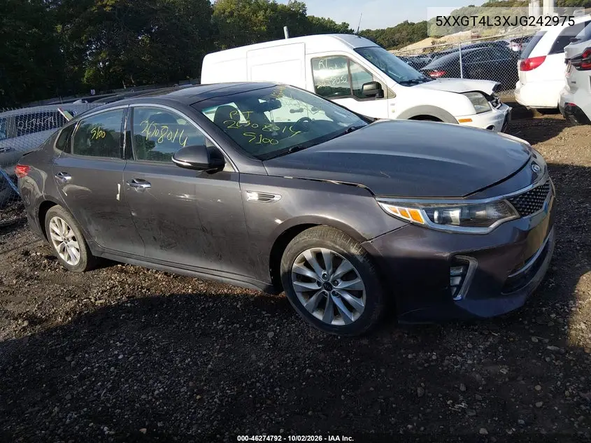 KIA OPTIMA 2018, VIN 5XXGT4L3XJG242975