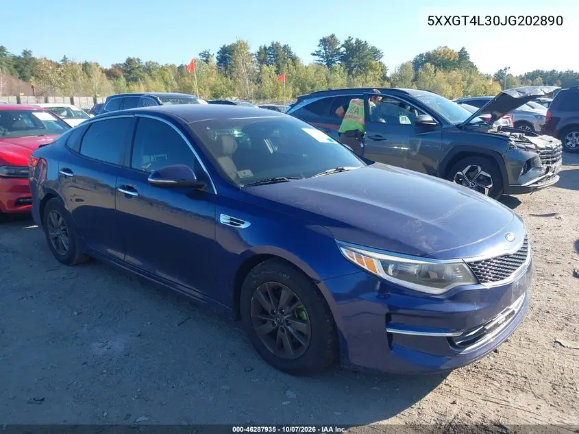 KIA OPTIMA 2018, VIN 5XXGT4L30JG202890