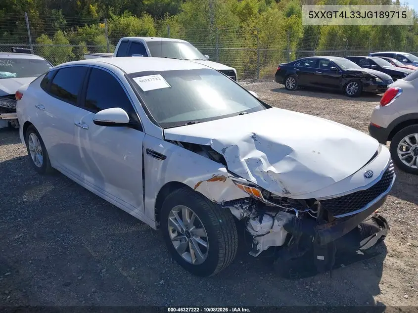 KIA OPTIMA 2018, VIN 5XXGT4L33JG189715