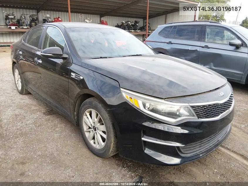 KIA OPTIMA 2018, VIN 5XXGT4L36JG196187