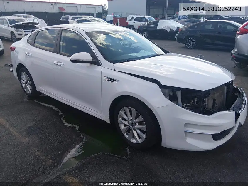 KIA OPTIMA 2018, VIN 5XXGT4L38JG252243