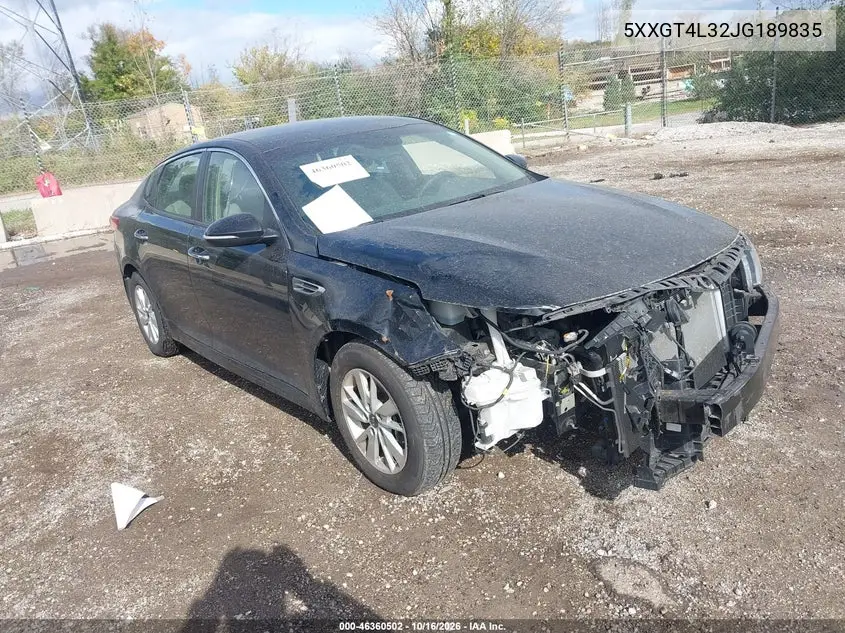 KIA OPTIMA 2018, VIN 5XXGT4L32JG189835