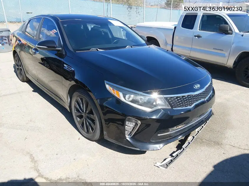 KIA OPTIMA 2018, VIN 5XXGT4L36JG190230