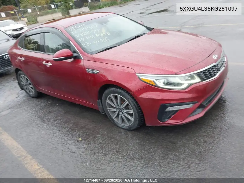 KIA OPTIMA 2019, VIN 5XXGU4L35KG281097