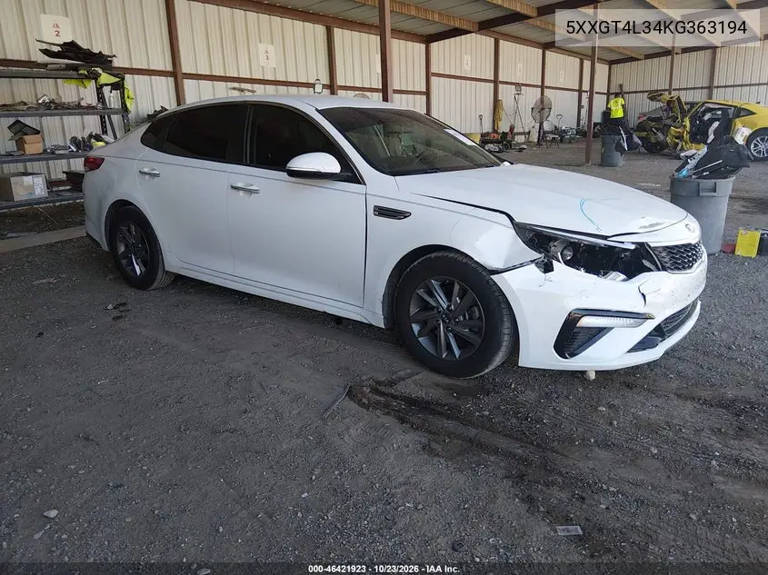 KIA OPTIMA 2019, VIN 5XXGT4L34KG363194