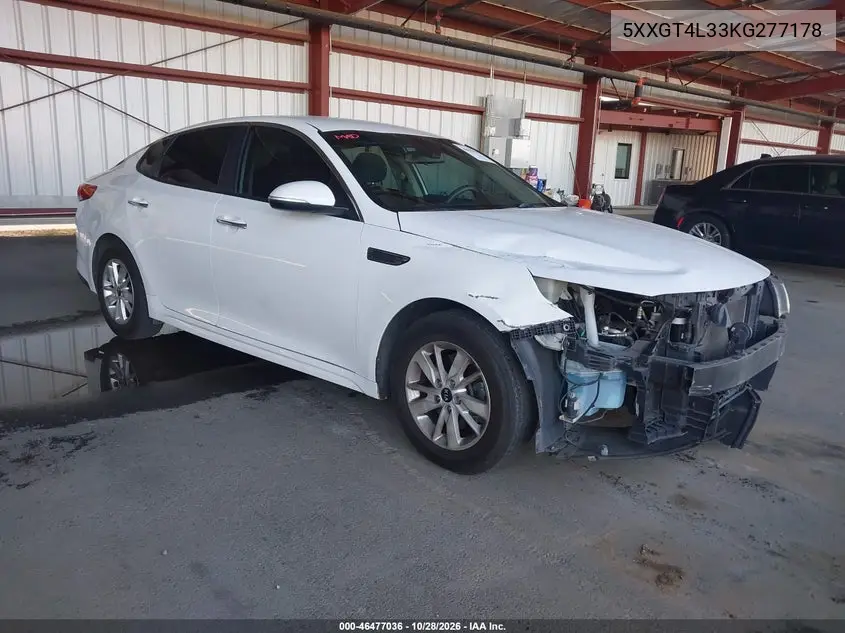 KIA OPTIMA 2019, VIN 5XXGT4L33KG277178