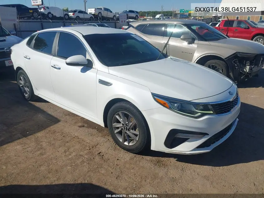 KIA OPTIMA 2020, VIN 5XXGT4L38LG451537