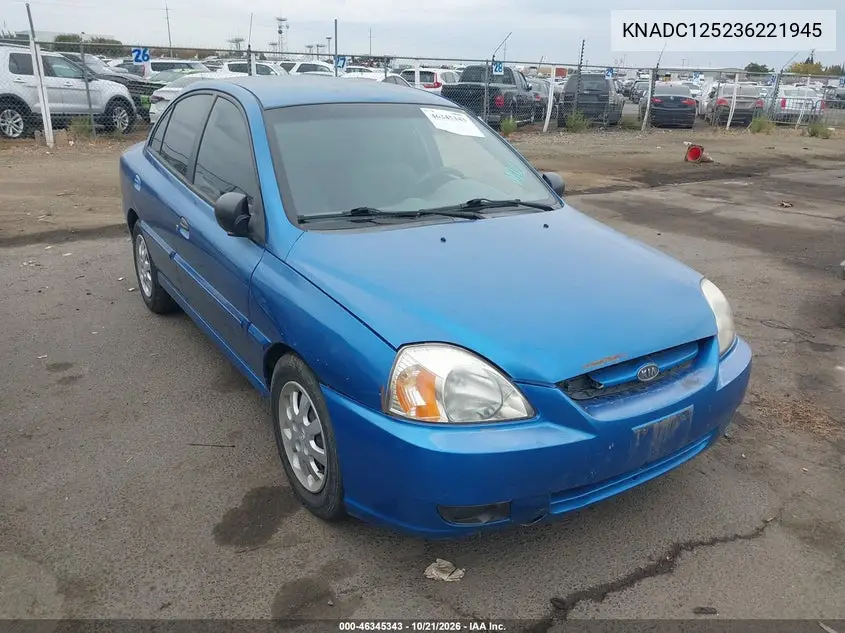 KIA RIO 2003, VIN KNADC125236221945