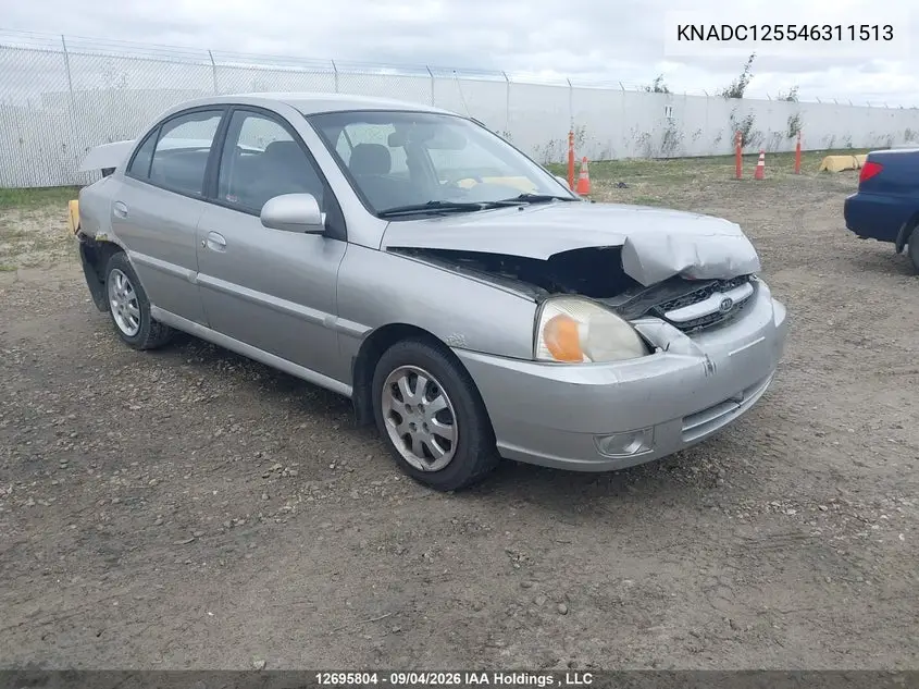 KIA RIO 2004, VIN KNADC125546311513